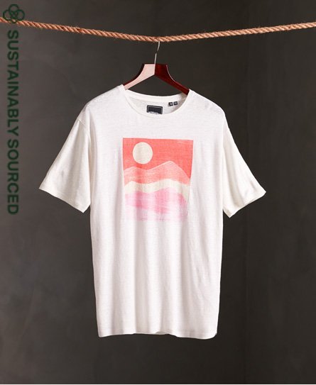 Superdry T-shirt af hør og med grafik