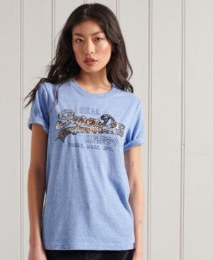 Superdry Vintage Logo Carnival T-shirt med pailletter Superdry Vintage Logo Carnival T-shirt med pailletter