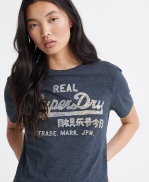 Superdry Vintage Logo Stitch T-shirt med pailletter Superdry Vintage Logo Stitch T-shirt med pailletter
