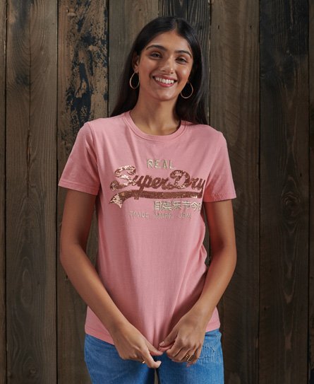 Superdry Vintage Logo T-shirt med pailletter