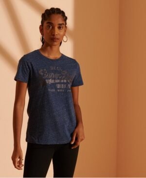 Superdry Vintage Logo T-shirt med tone i tone-design og glimmer Superdry Vintage Logo T-shirt med tone i tone-design og glimmer