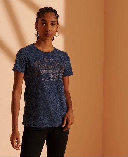 Superdry Vintage Logo T-shirt med tone i tone-design og glimmer