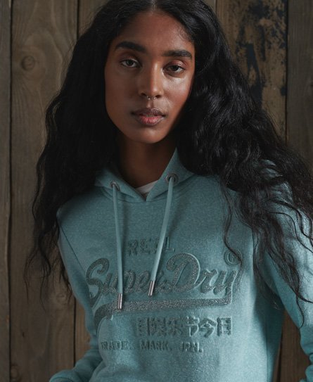 Superdry Vintage Logo hættetrøje med præget glitter