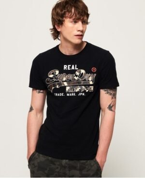 Superdry Vintage Logo midweight T-shirt med camo-design Superdry Vintage Logo midweight T-shirt med camo-design