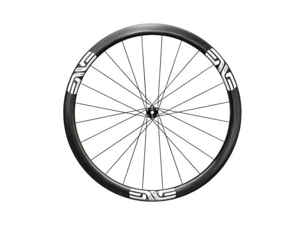ENVE SES 3.4 forhjul Race 700c Center Lock disc og E-Thru 12 x 100mm med hvide stickers