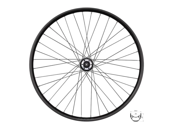 FORCE XC forhjul 26"(559x23) Disc 6 bolt 32 eger huller - Sort