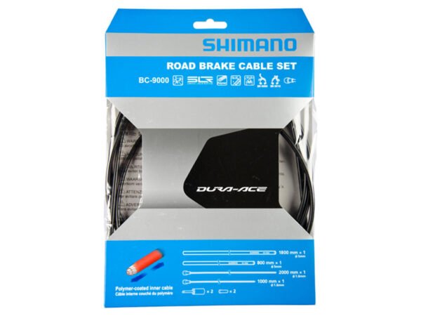 Shimano Dura Ace Bremsekabelsæt - Road Polymer - For-og bagbremsekabel komplet - Sort